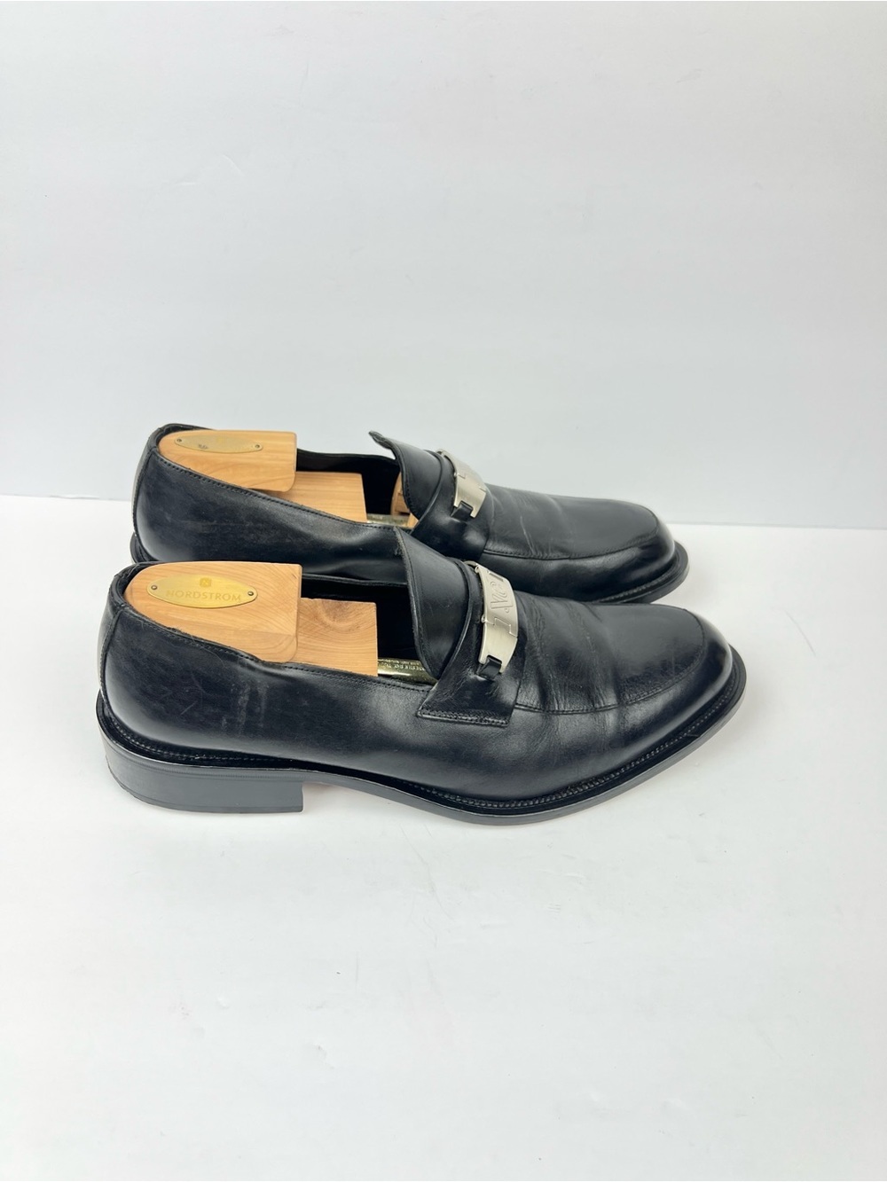 Versace Jeans Couture Men’s Black Leather Loafer Shoes Size Euro 43 US 10